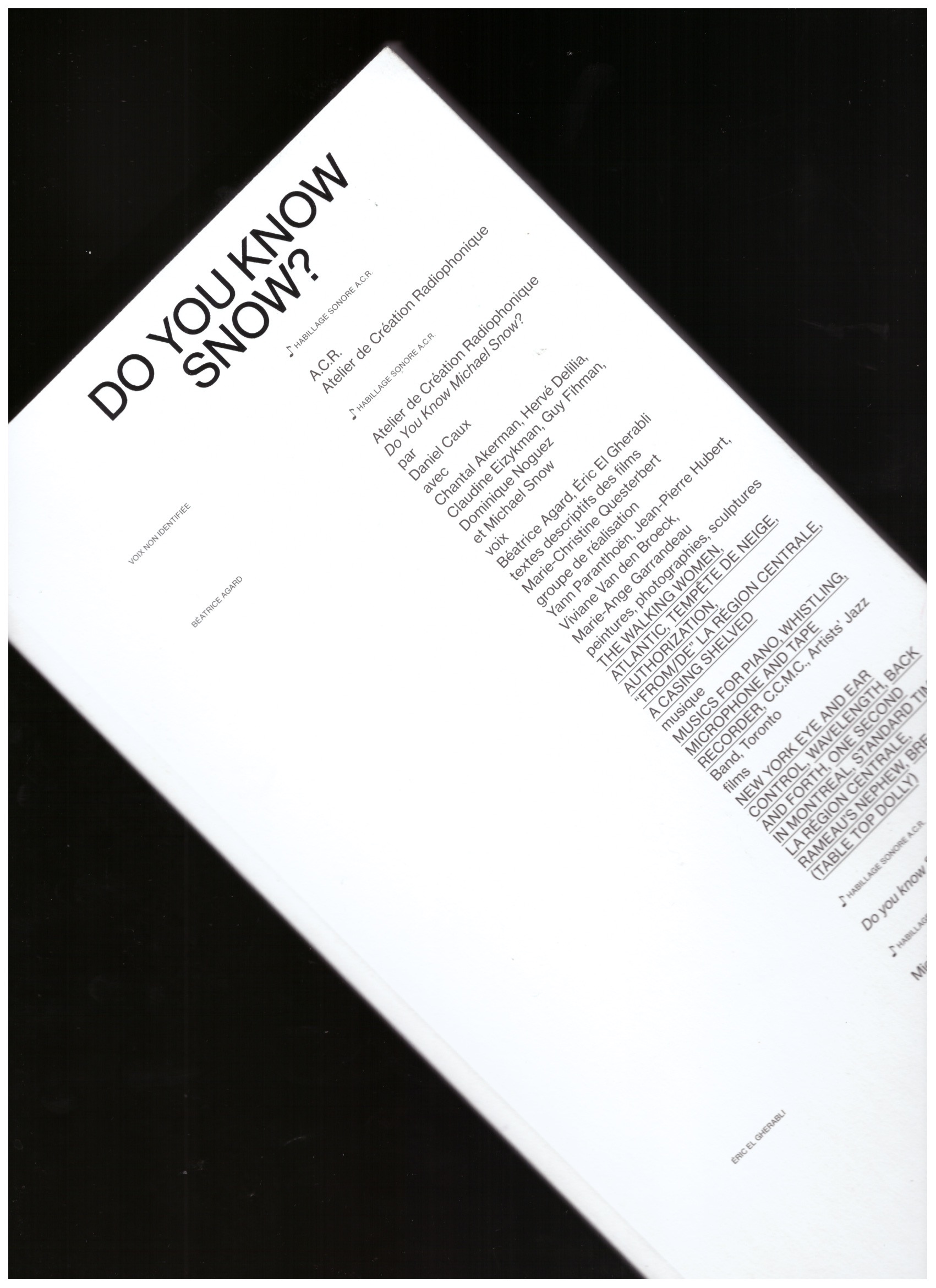 LEGUILLON, Pierre; POUTHIER, Jonathan (eds.) - Do You Know Snow?